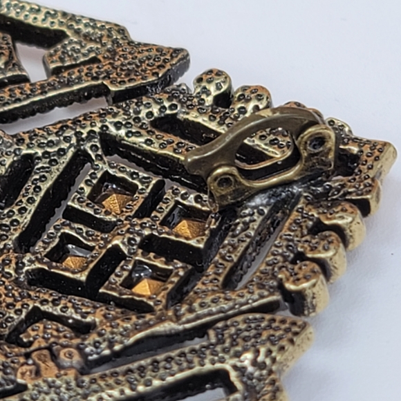 Heidi Daus Pendant Brooch Multicolor Green Brown Yellow Art Deco Diamond Shape - Picture 13 of 14